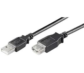 Kabel MicroConnect USB2.0 A (M) - USB2.0 A (F) 2 m czarny / 480 Mbit/s