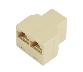 Złącze modułowe MicroConnect RJ45 (F) - 2x RJ45 (F) beżowe