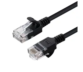 MicroConnect CAT6a U/UTP SLIM 0,5 m czarny / LSZH