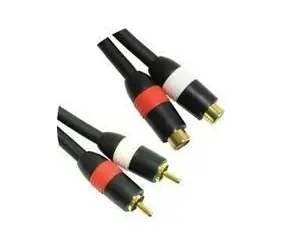 Kabel MicroConnect stereo 2x RCA (M) - 2x RCA (F) 2,5 m czarny