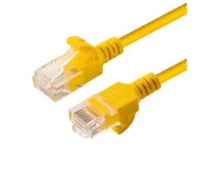 MicroConnect CAT6a U/UTP SLIM 1m żółty / LSZH