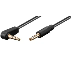 Kabel MicroConnect Audio Slim jack 3,5 mm wygięty 90° (M) - jack 3,5 mm (M) 0,5 m czarny