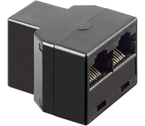 Złącze modułowe MicroConnect RJ45 (F) - 2x RJ45 (F) czarne
