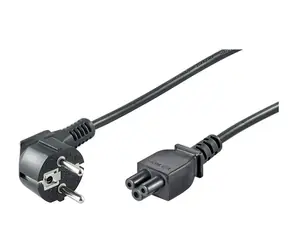 Kabel zasilający MicroConnect Schuko kąt 90° - C5 0,5m czarny