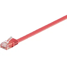 MicroConnect CAT6 U/UTP FLAT 1m czerwony / PVC