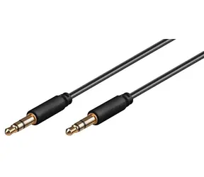 Kabel audio MicroConnect Slim 3-pinowy Jack 3,5 mm - Jack 3,5 mm 3M czarny