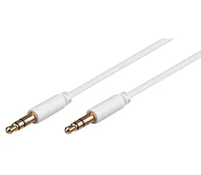 Kabel audio MicroConnect Slim 3-pinowy Jack 3,5 mm - Jack 3,5 mm 0,5 m biały
