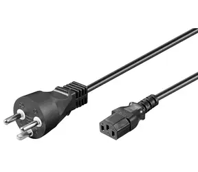 Przewód zasilający MicroConnect DK typu K - C13 1 m czarny / wtyk duński