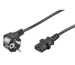 Kabel zasilający MicroConnect Schuko kąt 90° - C13 0,5m czarny