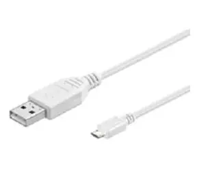 Kabel MicroConnect USB2.0 A (M) - microUSB B (M) 1m biały / 480Mbit/s