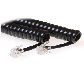 Kabel spiralny MicroConnect Modular RJ10 (M) - RJ10 (M) 1,5 m czarny
