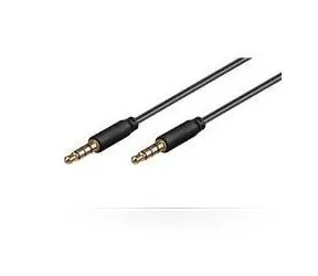 Kabel audio MicroConnect Slim 4-pinowy Jack 3,5 mm - Jack 3,5 mm 1 m czarny