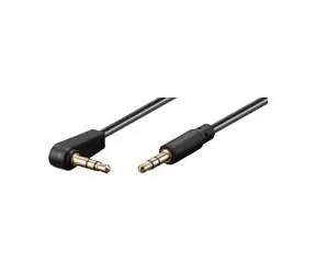Kabel audio MicroConnect Slim 3-pinowy Jack 3,5 mm kąt 90° - Jack 3,5 mm 1 m czarny
