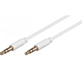 Kabel audio MicroConnect Slim 3-pinowy Jack 3,5 mm - Jack 3,5 mm 1 m biały