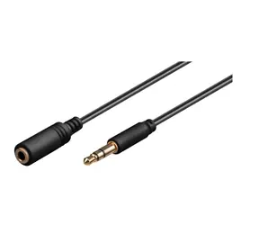 Kabel słuchawkowy MicroConnect 3-pinowy Jack 3,5 mm (M) - Jack 3,5 mm (F) 1 m czarny