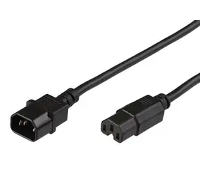 Przewód przedłużający MicroConnect C14 - C15 0,5 m czarny