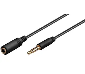 Przewód przedłużający MicroConnect 4-pinowy Jack 3,5 mm (M) - Jack 3,5 mm (F) 1,5 m czarny