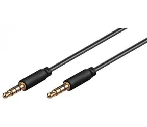 Kabel audio MicroConnect Slim 4-pinowy Jack 3,5 mm - Jack 3,5 mm 1,5 m czarny