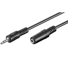 Przewód przedłużający MicroConnect 3-pinowy Jack 3,5 mm (M) - Jack 3,5 mm (F) 5 m czarny