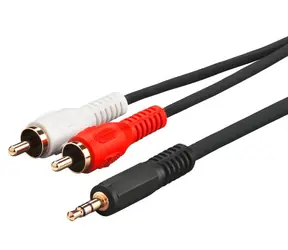 Adapter audio MicroConnect jack 3,5 mm (M) - 2x RCA (M) 5 m czarny