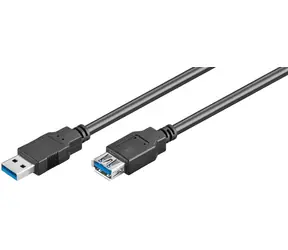 Kabel MicroConnect USB3.0 A (M) - USB3.0 A (F) 0,5 m czarny / 5000 Mbit/s