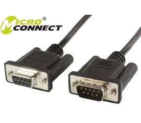 Kabel szeregowy MicroConnect RS-232, D-SUB 9-pin (M) - D-SUB 9-pin (F) 3M czarny
