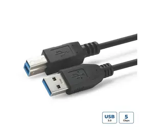 Kabel MicroConnect USB3.0 A (M) - USB3.0 B (M) 1m czarny / 5000Mbit/s