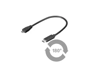 Kabel MicroConnect USB3.1 C (M) - microUSB2.0 B (M) 0,2 m czarny / 480 Mbit/s