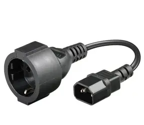 Przewód przedłużający MicroConnect C14 - Schuko (F) 0,23 m czarny