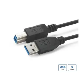 Kabel MicroConnect USB3.0 A (M) - USB3.0 B (M) 0,5 m czarny / 5000 Mbit/s