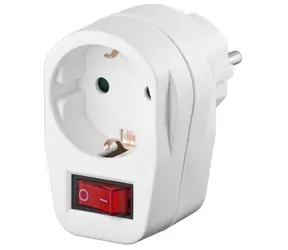 Gniazdo MicroConnect CEE7/4 jack z przełącznikiem białe