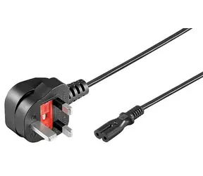 Przewód zasilający MicroConnect UK typu G - C7 1,8 m czarny / końcówka angielska
