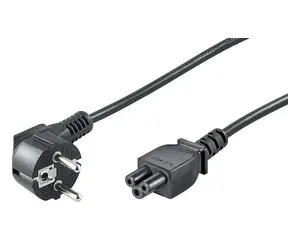 Kabel zasilający MicroConnect Schuko kąt 90° - C5 3M czarny