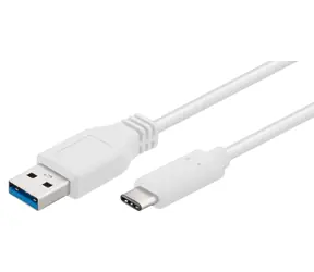 Kabel MicroConnect USB C (M) - USB 3.0 A (M) 0,5 m biały / 5000 Mbit/s