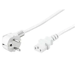 Kabel zasilający MicroConnect Schuko kąt 90° - C13 3M biały