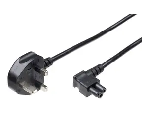 Przewód zasilający MicroConnect gięty, typ brytyjski G - C5, 1,8 m, czarny, końcówka angielska