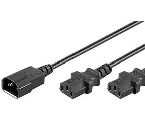Kabel przedłużający MicroConnect rozdzielający C14 - 2x C13 1,2 m czarny