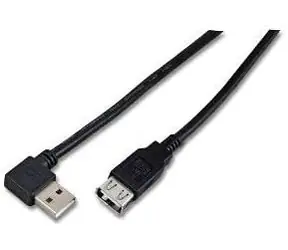 Kabel MicroConnect USB2.0 A (żeński) - USB2.0 A kątowy 90° (męski) 1,5 m czarny / 480 Mbit/s