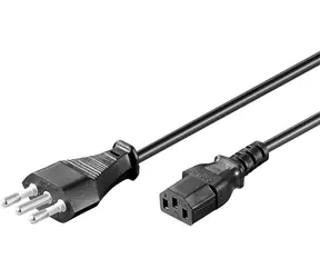 Przewód zasilający MicroConnect Italy typ L - C13 3M czarny