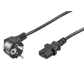 Kabel zasilający MicroConnect Schuko kąt 90° - C13 3M czarny
