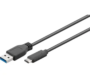 Kabel MicroConnect USB C (M) - USB 3.0 A (M) 3M czarny / 5000Mbit/s