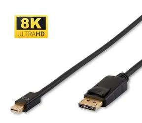 Kabel MicroConnect Mini DisplayPort 1.4 (M) - DisplayPort (M) 0,5 m czarny