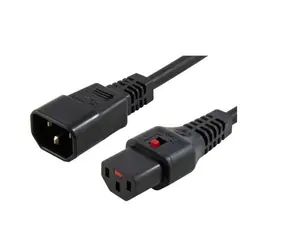 Przewód przedłużający MicroConnect z blokadą IEC C13 - C14 1m czarny