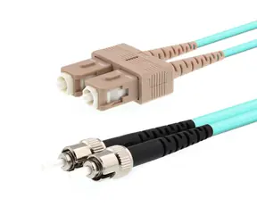 Cable światłowodowy MicroConnect ST/SC wielomodowy dupleks OM3 2m niebieski