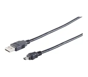 Kabel MicroConnect USB2.0 A (M) - miniUSB B (M) 1,8 m czarny / 480 Mbit/s