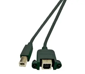 Kabel MicroConnect z złączami montażowymi USB2.0 B (M) - USB2.0 B (F) 1,8 m czarny / 480 Mbit/s