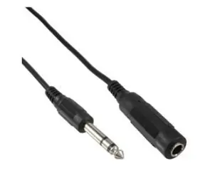 Przewód przedłużający MicroConnect Jack 6,3 mm (M) - Jack 6,3 mm (F) 5 m czarny