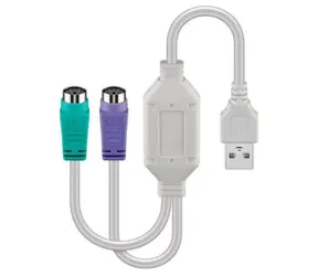 Adapter MicroConnect USB2.0 A (M) - 2x PS2 (M) biały