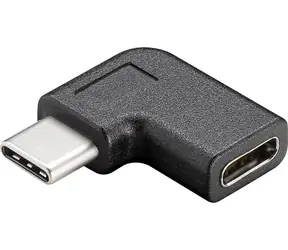 Adapter kątowy MicroConnect USB-C MF czarny / 10 Gb/s / 4K @ 60 Hz