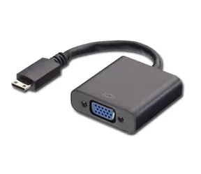 Adapter MicroConnect miniHDMI (M) - VGA (F) czarny / Full HD (1920 x 1080) @ 60Hz / Plug & Play